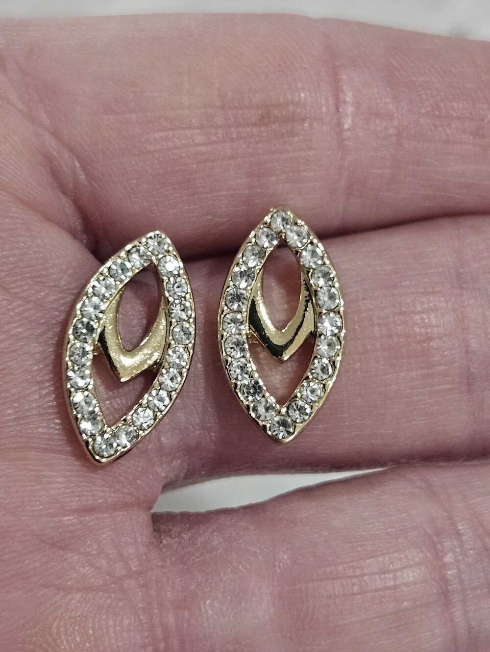 Vintage Gold and Crystal Earrings